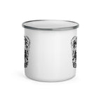 Taktischer Look für Werkstatt, Camp und Sammlerregal: Die „Knife Expert“ Emaille-Tasse in Schwarz-Weiß