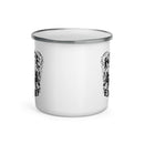 Taktischer Look für Werkstatt, Camp und Sammlerregal: Die „Knife Expert“ Emaille-Tasse in Schwarz-Weiß